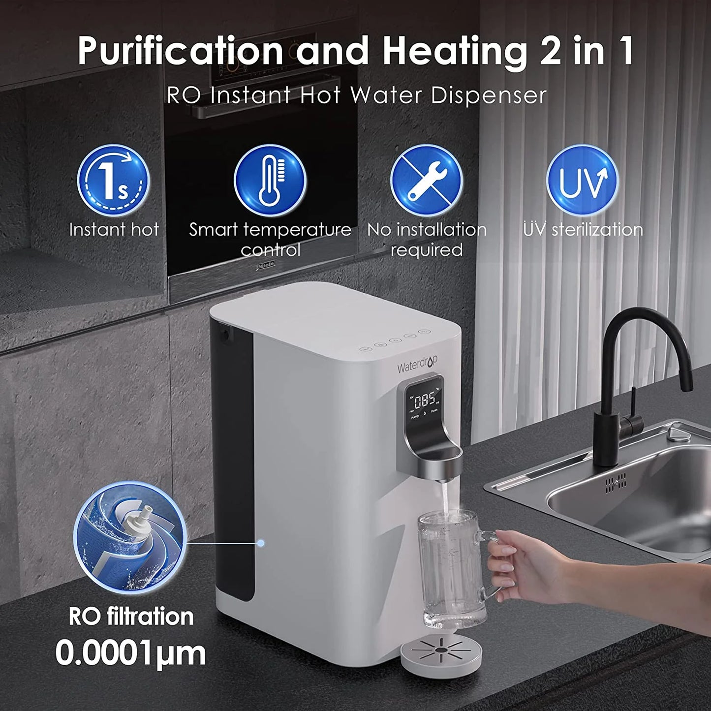 K19 Instant Hot Countertop Reverse Osmosis System